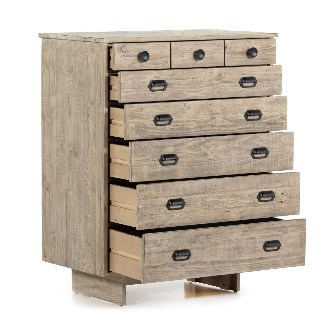 NORTHERN PINE TALL CHEST: WEATHERED WHEAT