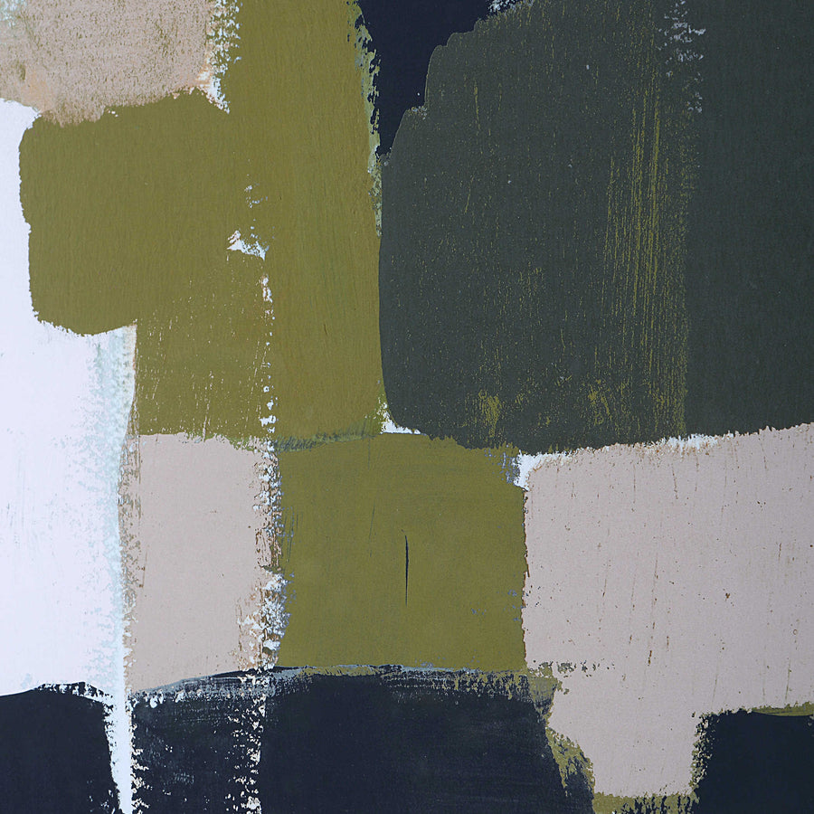"OLIVE & BLUSH COLORBLOCK" GLASS FRAMED PRINTS | SET OF 2