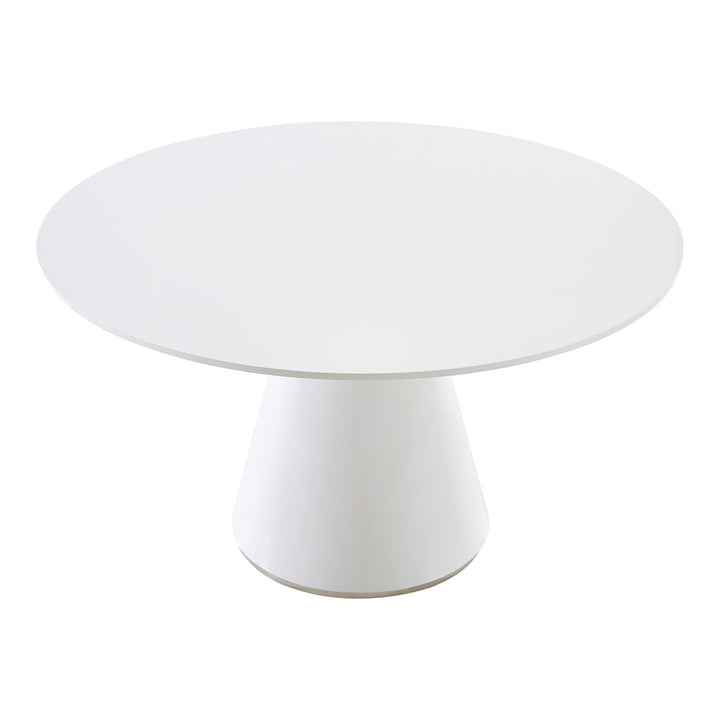 OTAGO GLOSS WHITE LACQUER ROUND DINING TABLE