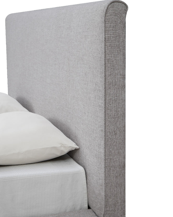 OWEN MID-CENTURY PLATFORM BED: BEIGE/GRAY