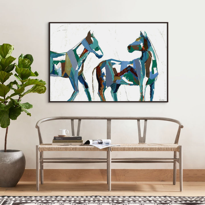 "PAINTED HORSES II" CANVAS ART