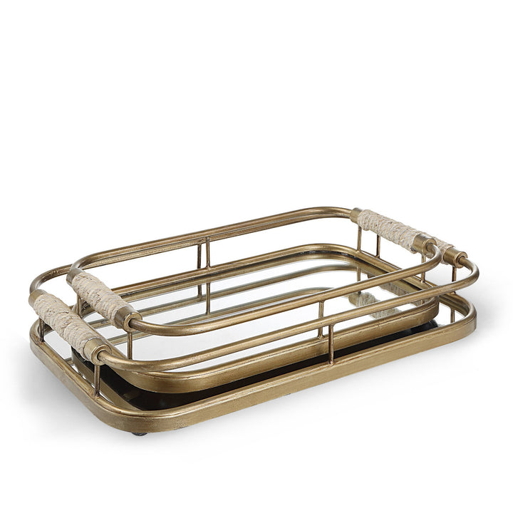 PALM SPRINGS RETRO MIRRORED SERVING TRAYS | SET OF 2