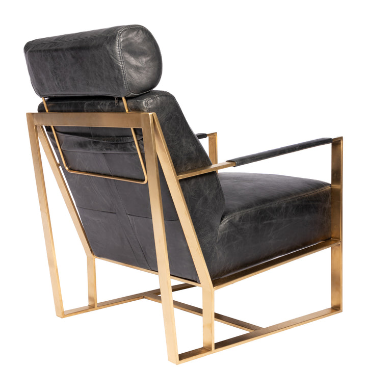 PARADISO BLACK LEATHER LOUNGER