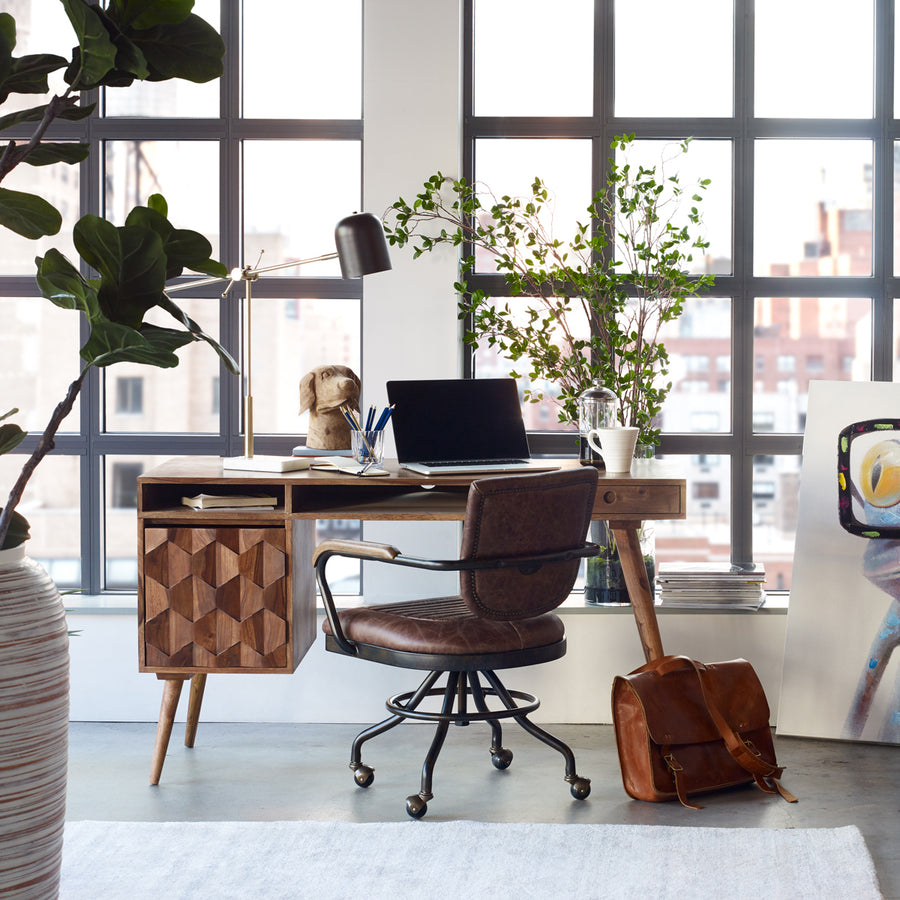 FOSTER DESK CHAIR: SOFT BROWN