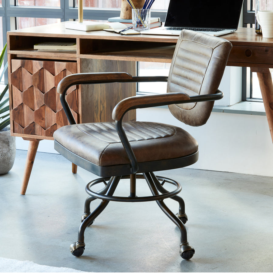 FOSTER DESK CHAIR: SOFT BROWN