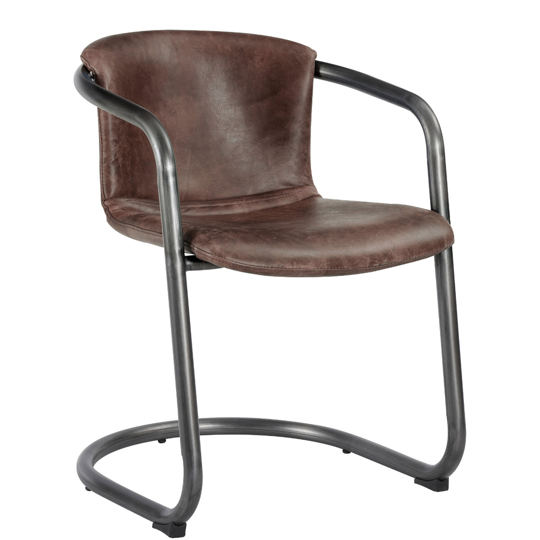 REVOLVE VINTAGE LEATHER DINING CHAIR: WHISKEY | SET OF 2