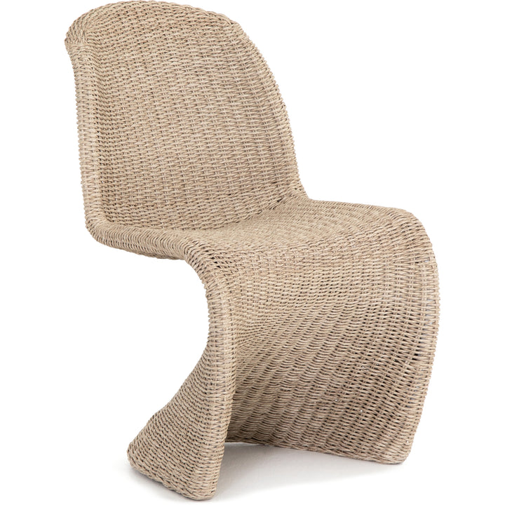 PORTIA INDOOR-OUTDOOR WICKER DINING CHAIR: ANTIQUE WHITE