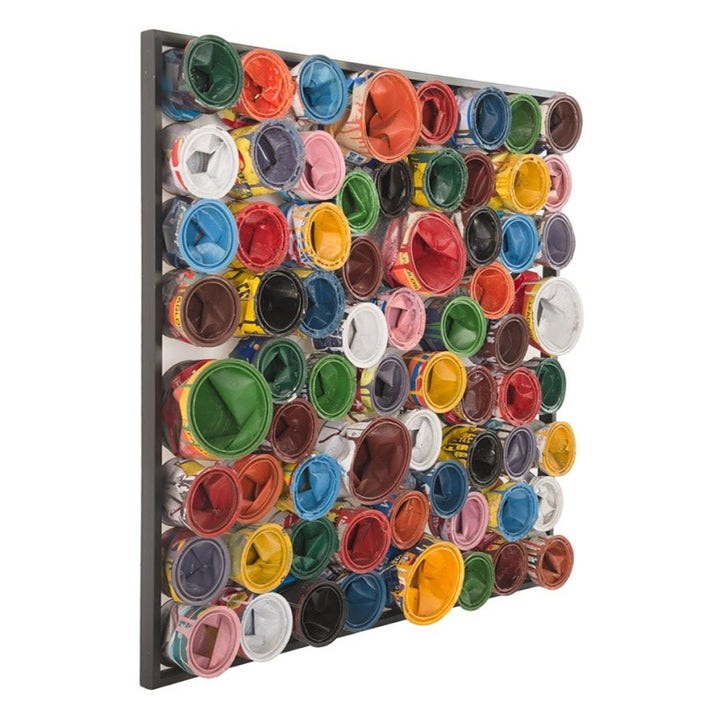 RECYCLED PAINT CANS WALL ART