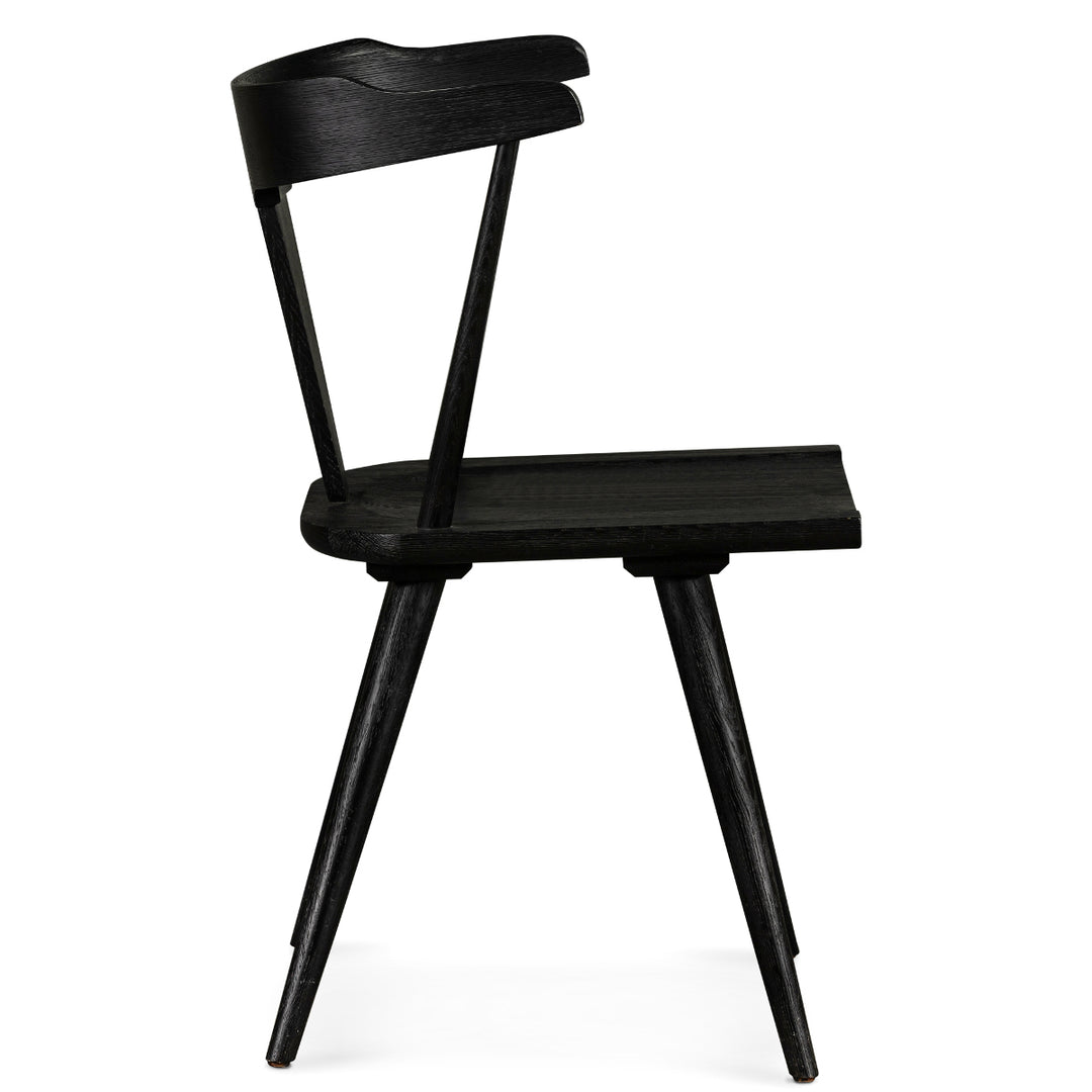 black mid-century dining chair