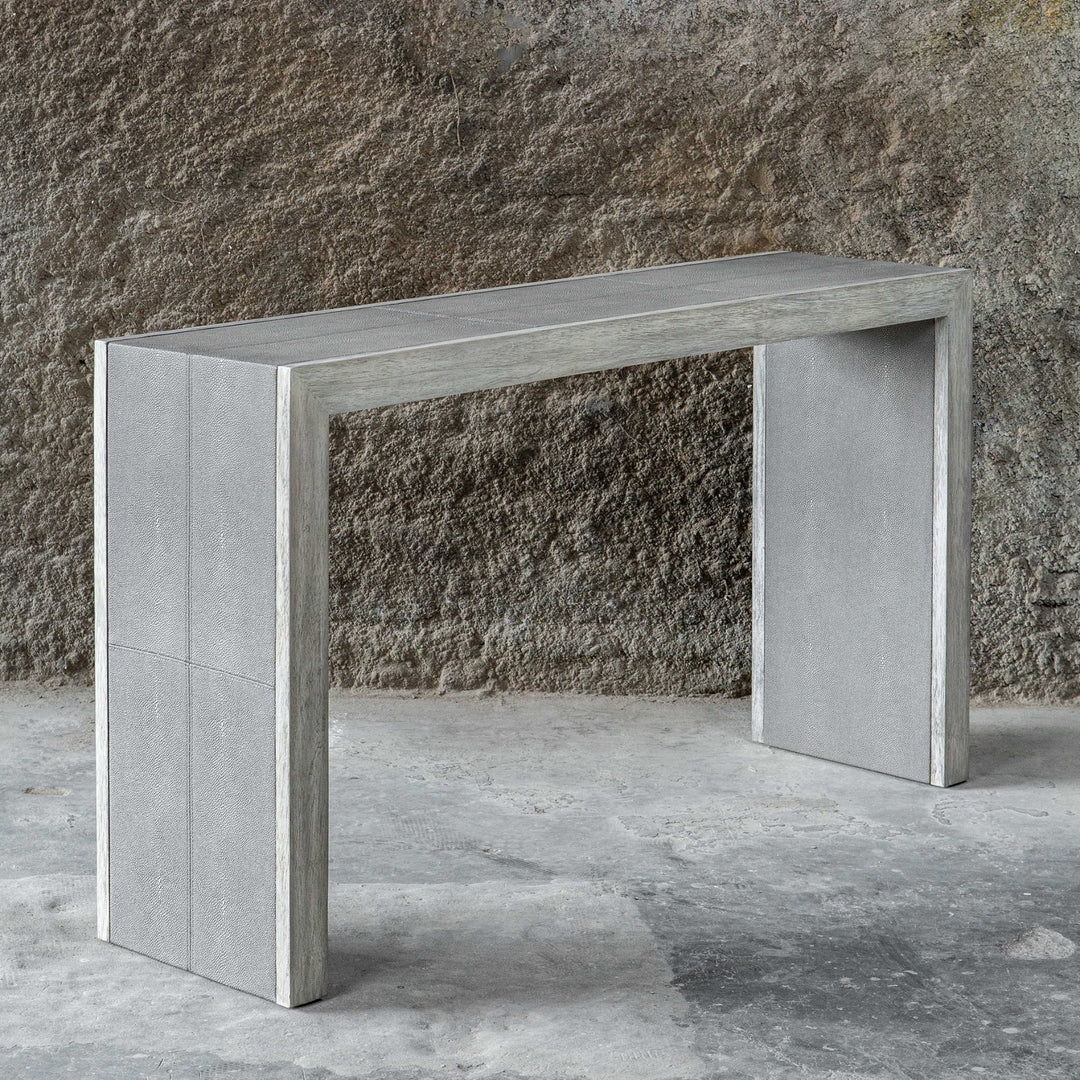 RUSTIC SHAGREEN CONSOLE TABLE