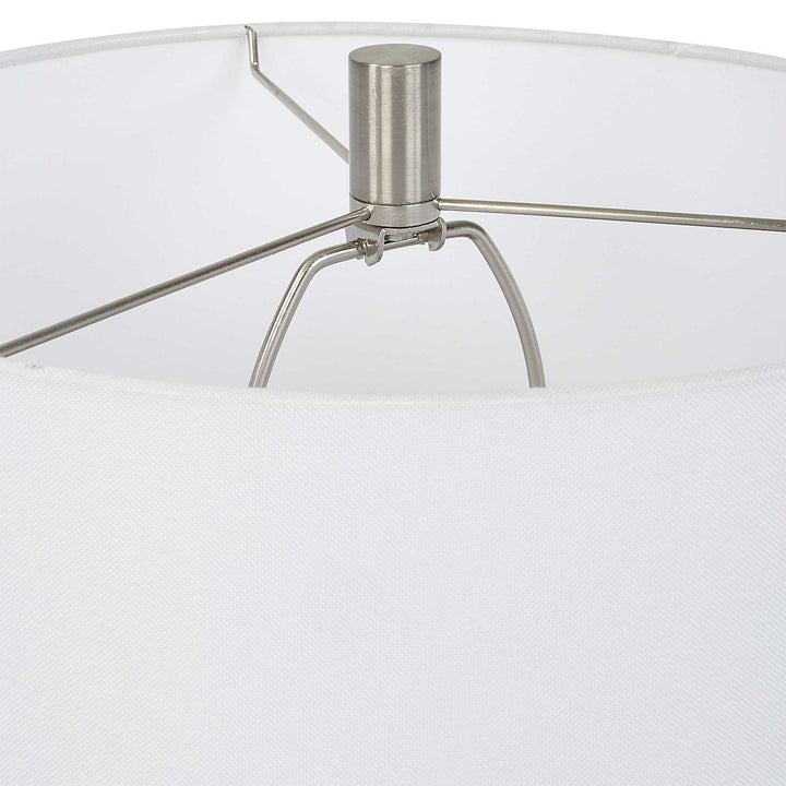 SAYLOR WHITE & NAVY STRIPED CERAMIC TABLE LAMP