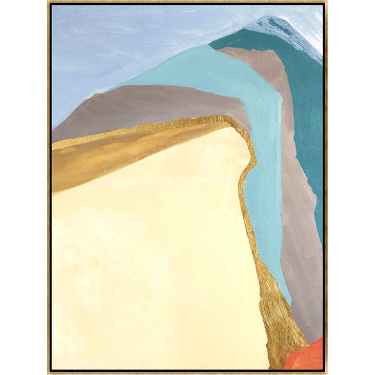 "SKY HILL" METALLIC GOLD EMBELLISHED CANVAS ART