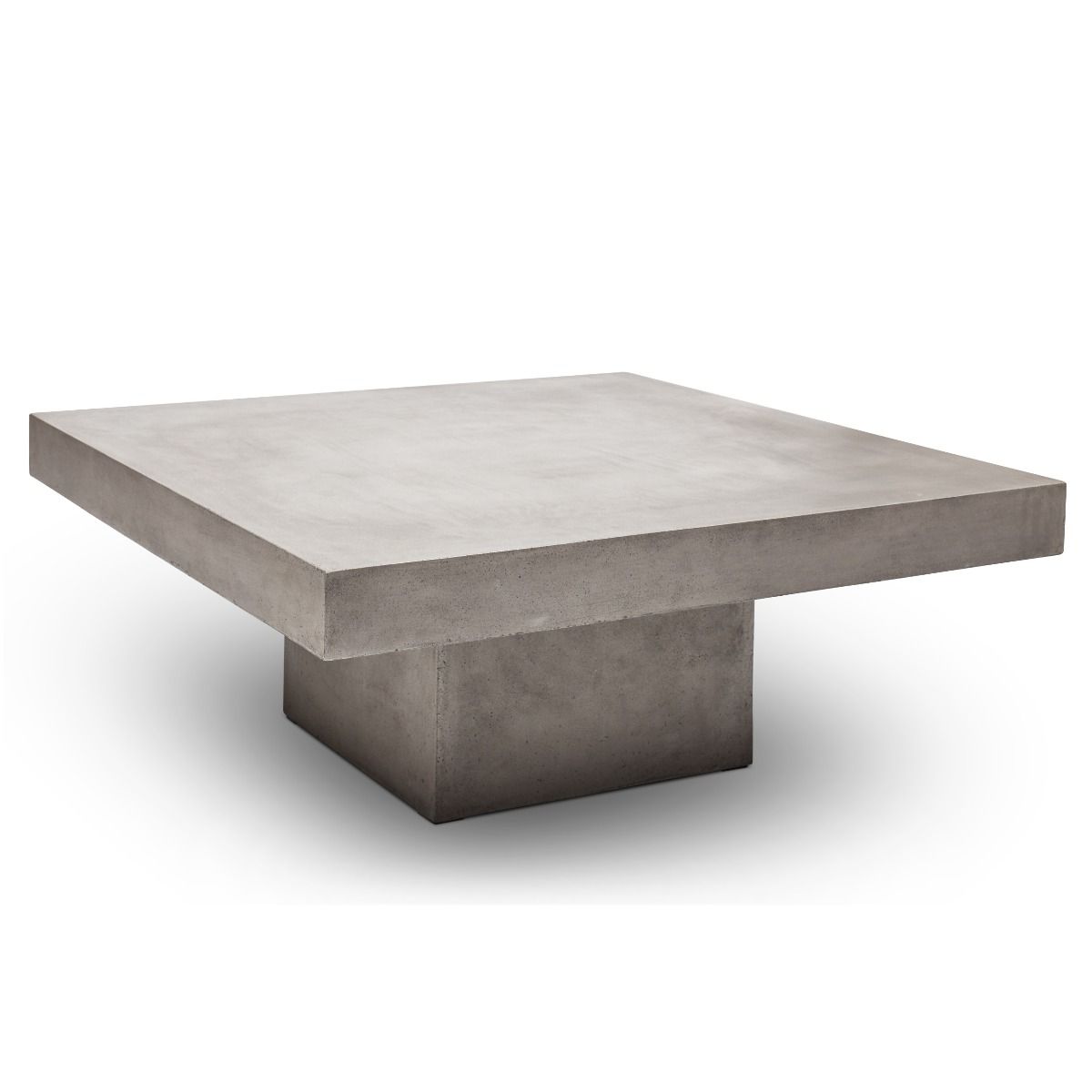 Concrete Square Slab Coffee Table Dark Gray, Ivory White