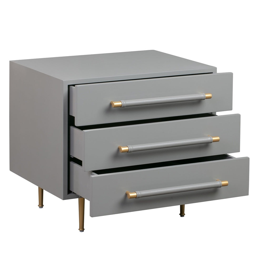 STRIDE GREY LACQUER NIGHTSTAND