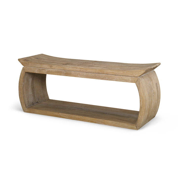 TEMPLE NATURAL ELM WOOD BENCH