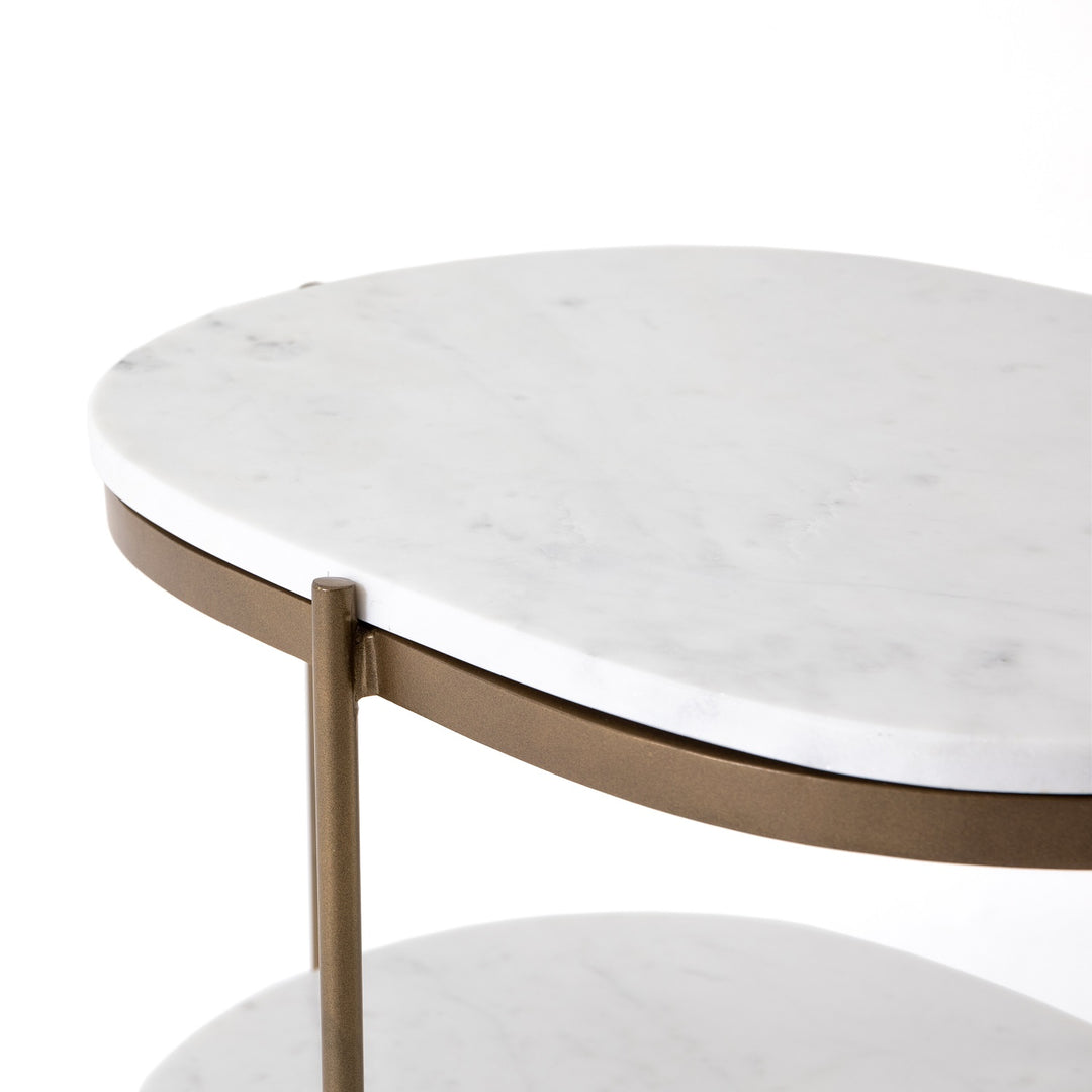 THREE TIER OVAL END TABLE