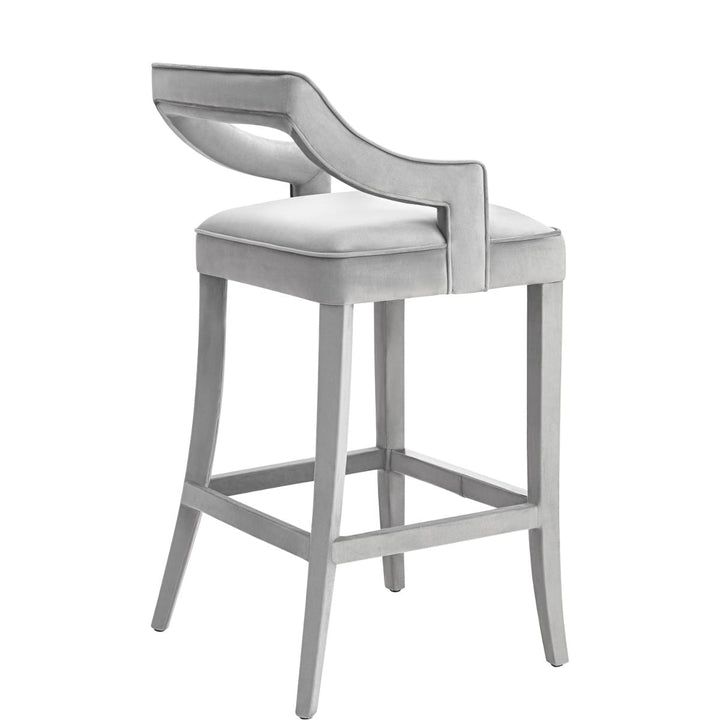 MAURA GRAY VELVET COUNTER STOOL