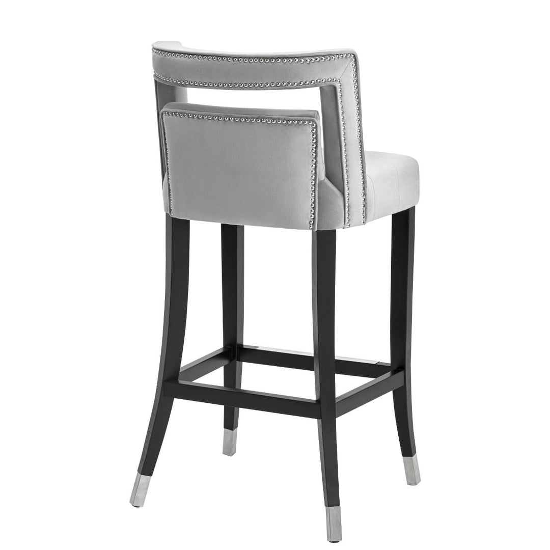 YORK GRAY VELVET COUNTER STOOL