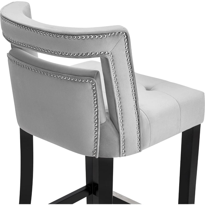 YORK GRAY VELVET COUNTER STOOL