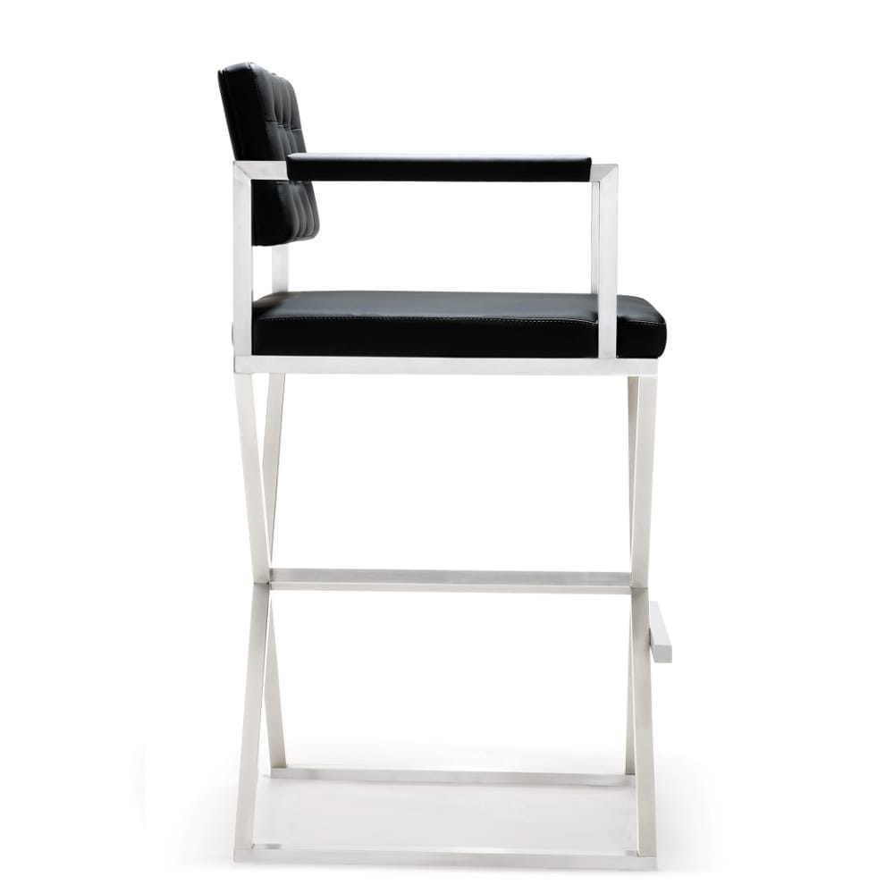 DIRECTOR COUNTER STOOL: BLACK | STAINLESS