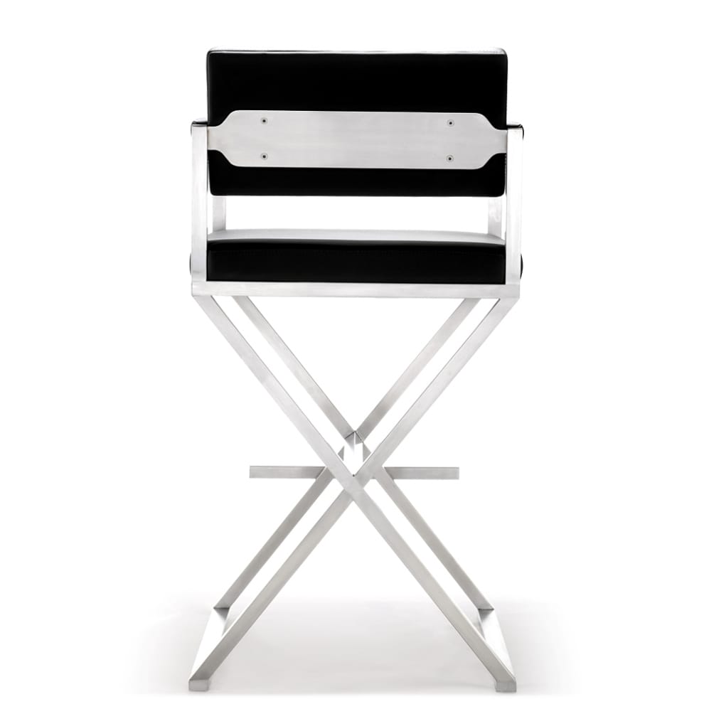 DIRECTOR COUNTER STOOL: BLACK | STAINLESS