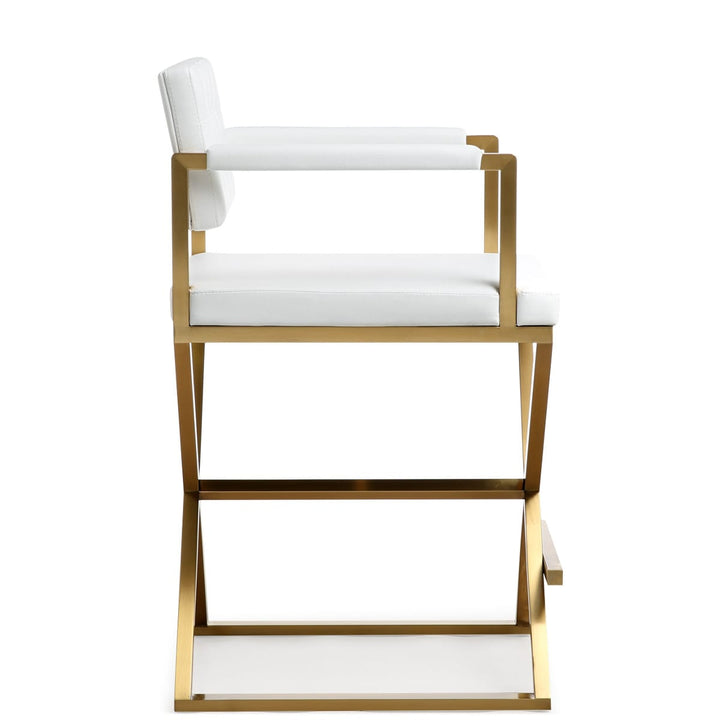 DIRECTOR COUNTER STOOL: WHITE | GOLD