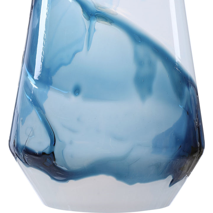 WINDSWEPT BLUE + WHITE GLASS PENDANT