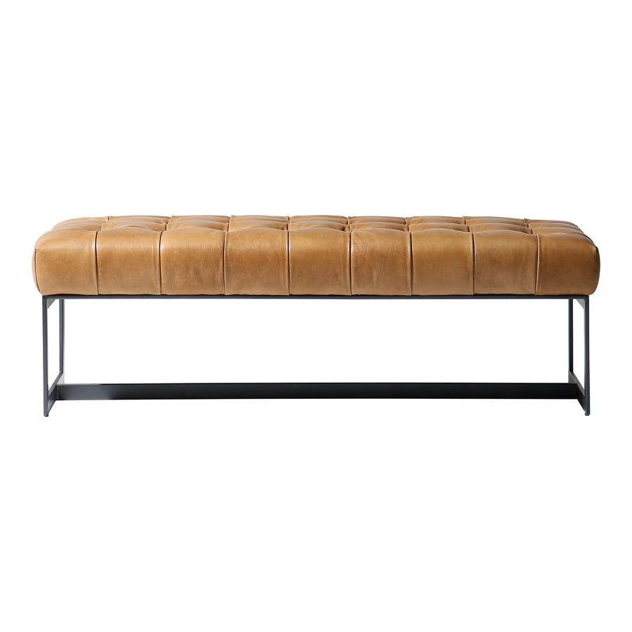 Camel Leather Bench