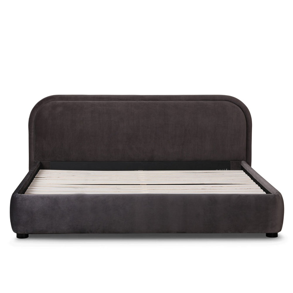 dark grey velvet bed